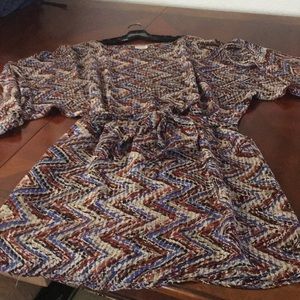 PARKER SILK PRINT MINI DRESS BLUE BRICK BLACK SZ M
